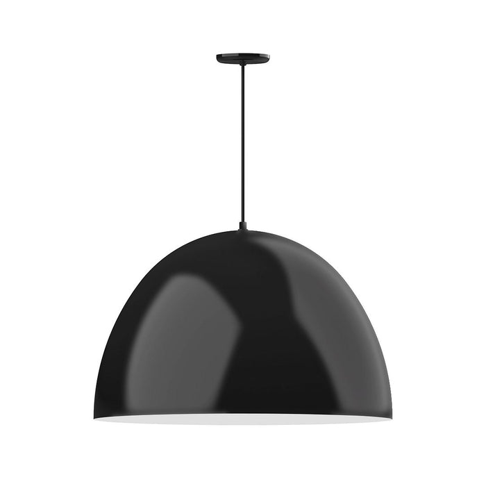 Xl Choices Deep Dome 30" Pendant Light in Black with White Interior