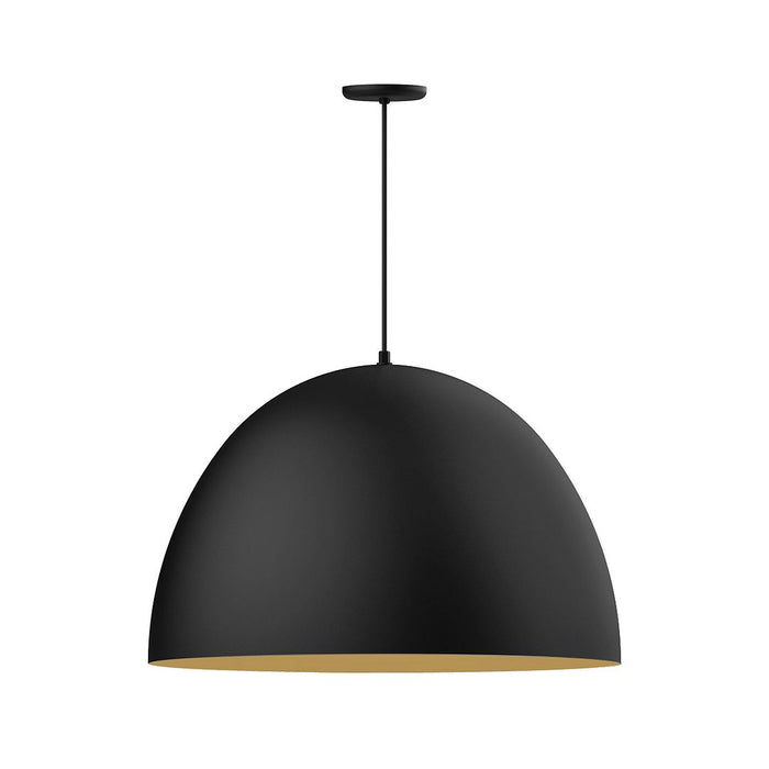 Xl Choices Deep Dome 30" LED Pendant Light in Black with Gold Matte Interior