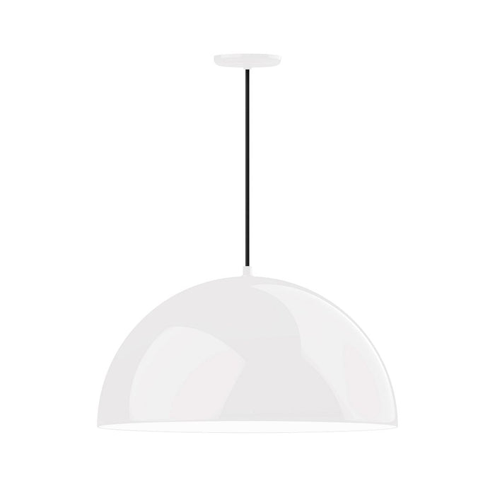Xl Choices Shallow Dome 24" LED Pendant Light in White with White Interior