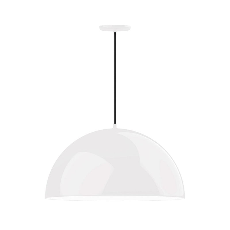 XL Choices Shallow Dome 24" LED Pendant in White with White Interior
