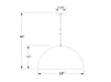 XL Choices Shallow Dome 24" LED Pendant in Black with White Interior Line Drawing