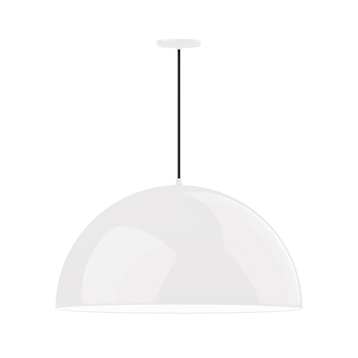 Xl Choices Shallow Dome 30" LED Pendant Light in White with White Interior