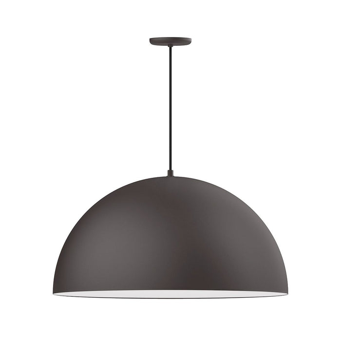 Xl Choices Shallow Dome 30" LED Pendant Light in Bronze Matte with White Interior