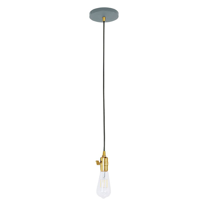 Uno 2" Pendant Light in Slate Gray with Brushed Brass