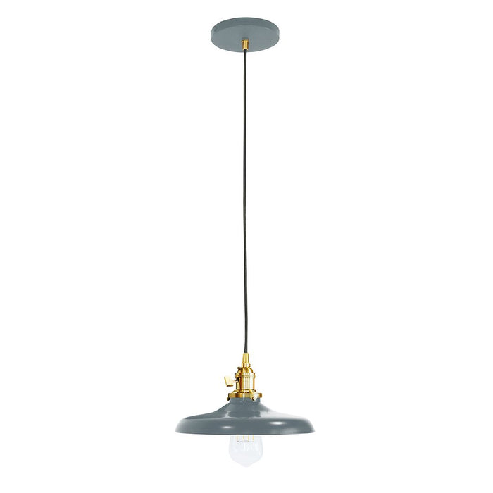 Uno 10" Pendant Light in Slate Gray with Brushed Brass