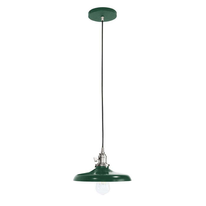 Uno Pendant Light in Forest Green with Brushed Nickel