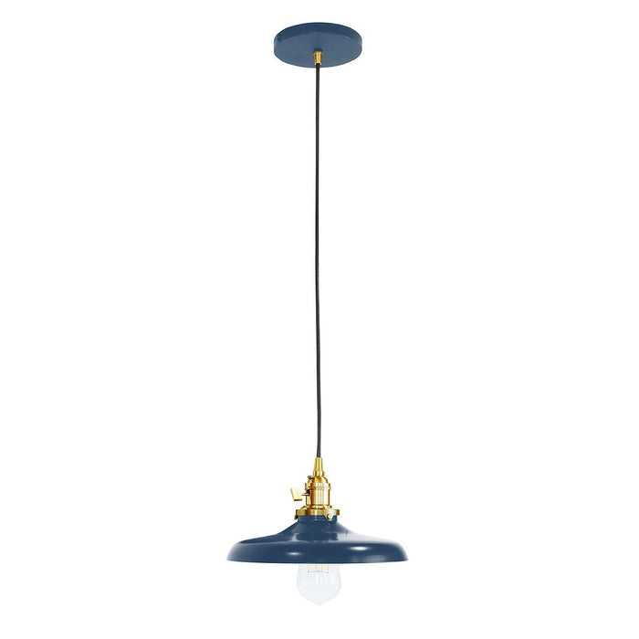 Uno Pendant Light in Navy with Brushed Brass