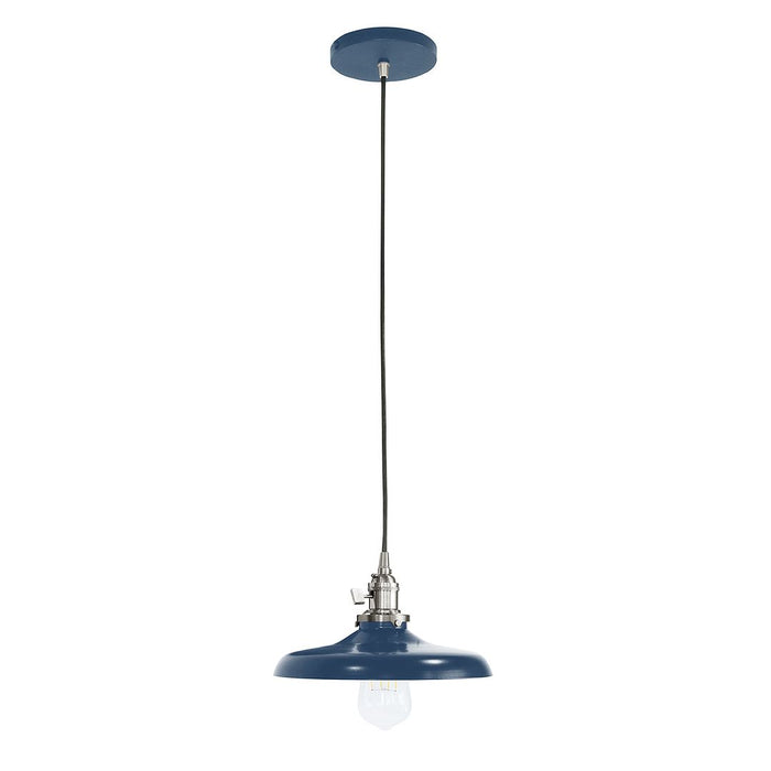 Uno 10" Pendant Light in Navy with Brushed Nickel