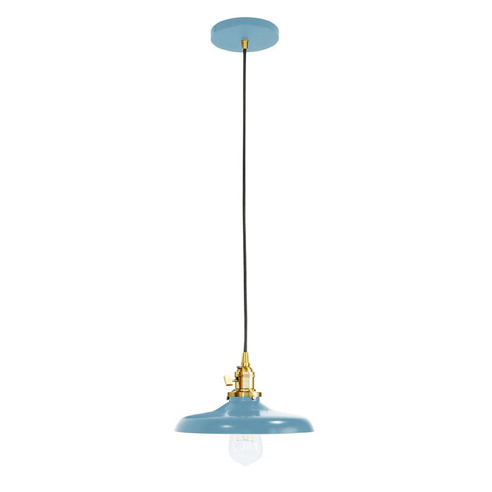 Uno Pendant Light in Light Blue with Brushed Brass