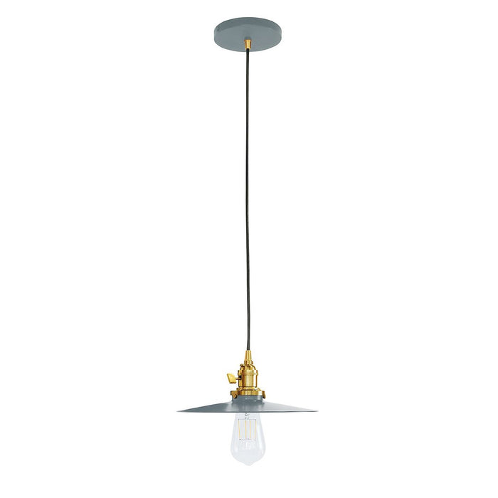 Uno 10" Pendant Light in Slate Gray with Brushed Brass