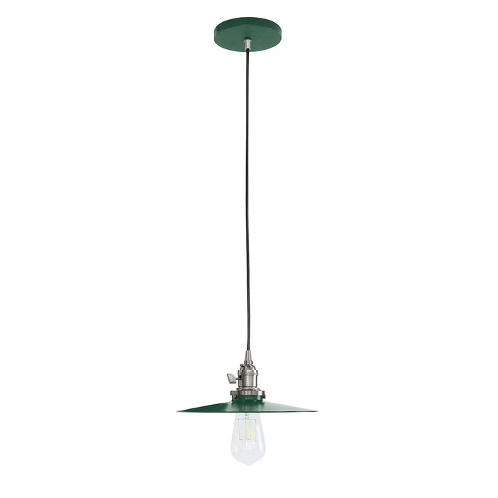 Uno 10" Pendant Light in Forest Green with Brushed Nickel