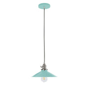 Sea green Uno pendant shade with brushed nickel socket and black cord