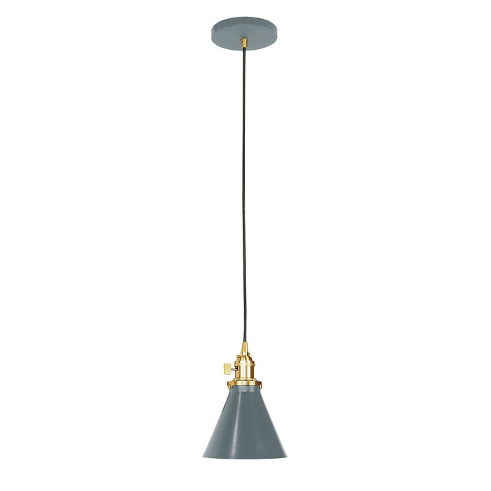 Uno 6" Pendant Light in Slate Gray with Brushed Brass