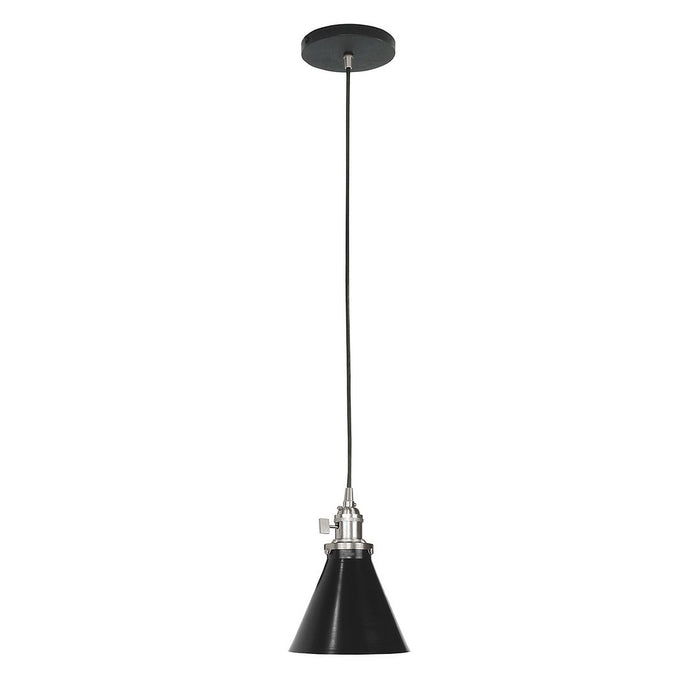 Uno Pendant Light in Black with Brushed Nickel