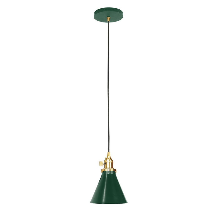 Uno Pendant Light in Forest Green with Brushed Brass