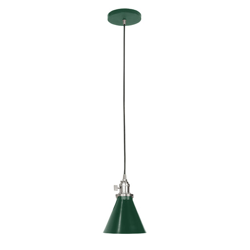 Uno Pendant in Forest Green with Brushed Nickel | Montclair Light Works
