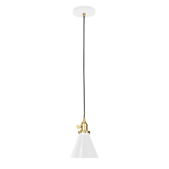 Uno Pendant Light in White with Brushed Brass