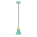 Uno Pendant in Sea Green with Brushed Brass | Montclair Light Works