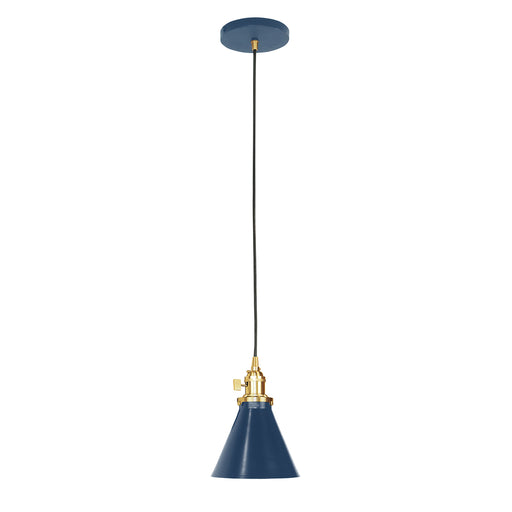 Uno Pendant in Navy with Brushed Brass | Montclair Light Works