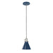 Uno Pendant in Navy with Brushed Nickel | Montclair Light Works
