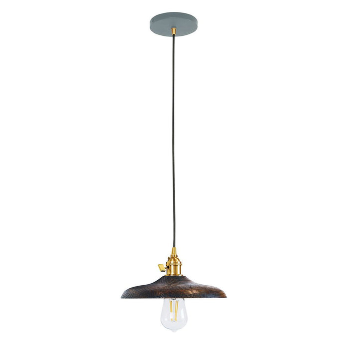 Uno 10" Pendant Light in Slate Gray with Brushed Brass