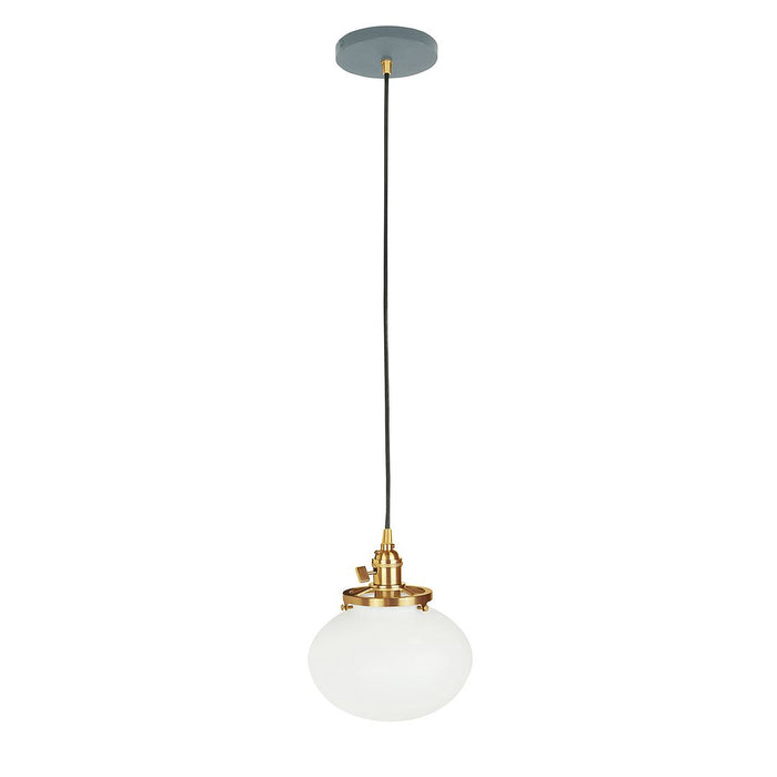 Uno 8" Pendant Light in Slate Gray with Brushed Brass