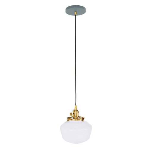 Uno Pendant in Slate Gray with Brushed Brass | Montclair Light Works