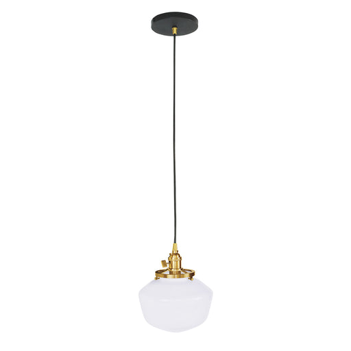 Uno Pendant in Black with Brushed Brass | Montclair Light Works