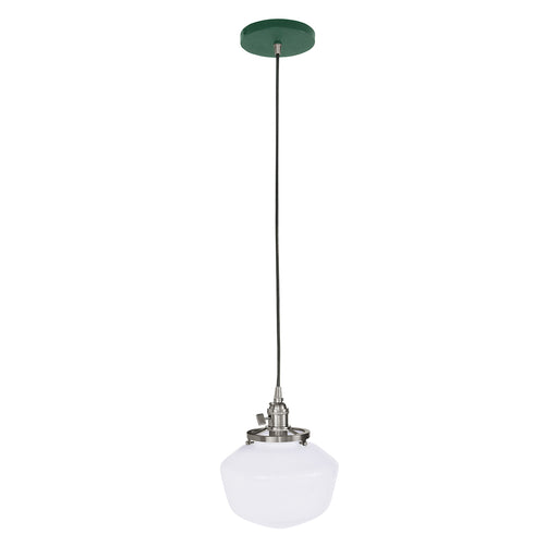 Uno Pendant in Forest Green with Brushed Nickel | Montclair Light Works
