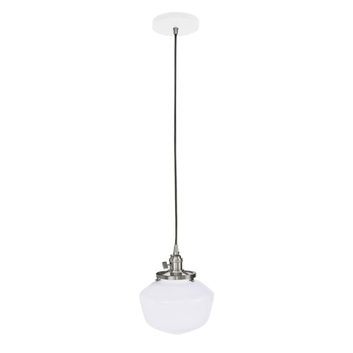 Uno Pendant in White with Brushed Nickel | Montclair Light Works
