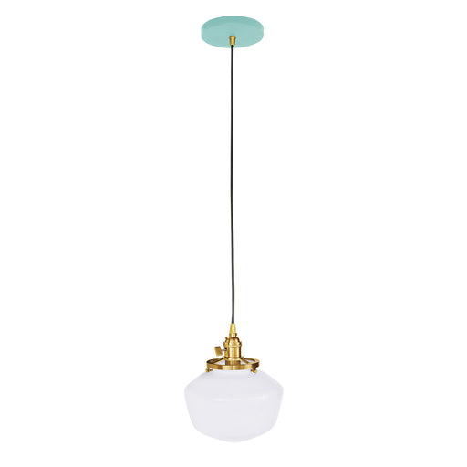 Uno Pendant in Sea Green with Brushed Brass | Montclair Light Works