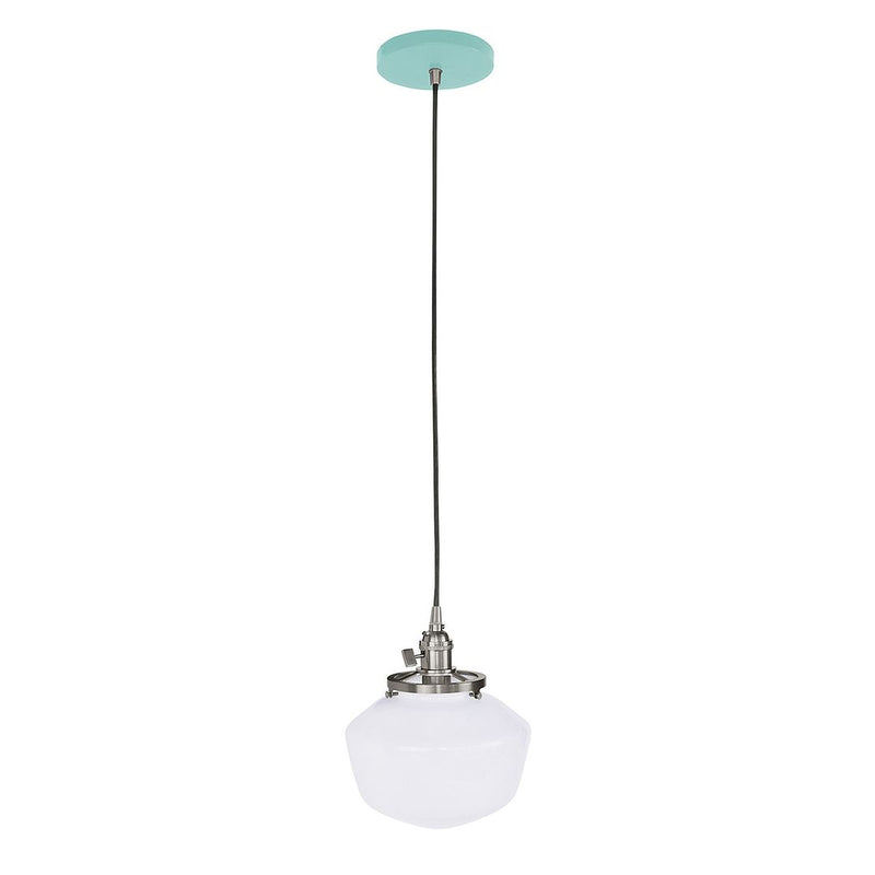 Uno 8" Pendant in Sea Green with Brushed Nickel