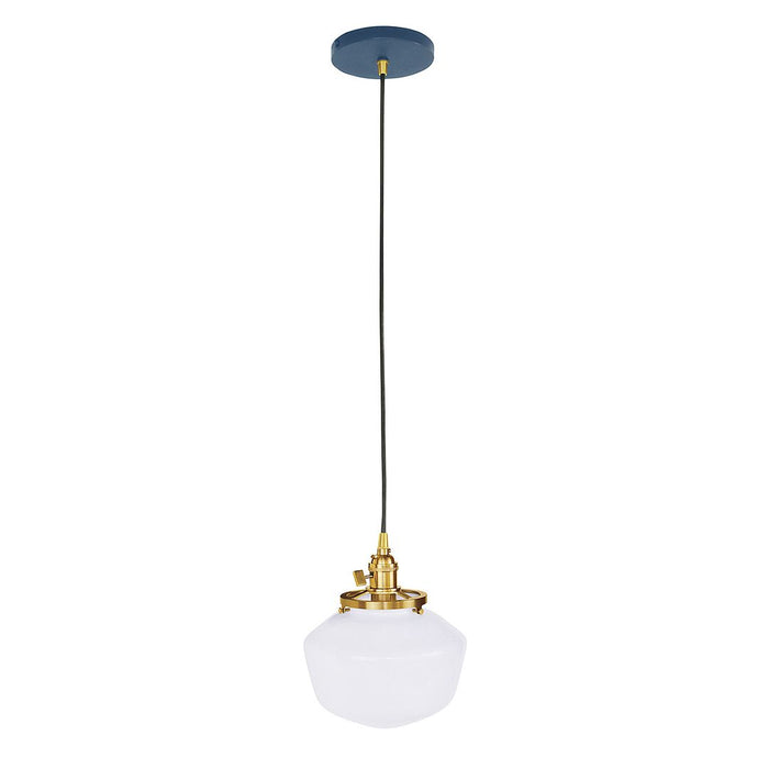 Uno Pendant Light in Navy with Brushed Brass