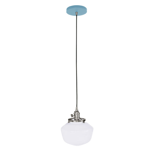 Uno Pendant in Light Blue with Brushed Nickel | Montclair Light Works