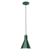 Forest green conical pendant light shade with canopy, 8-inch width