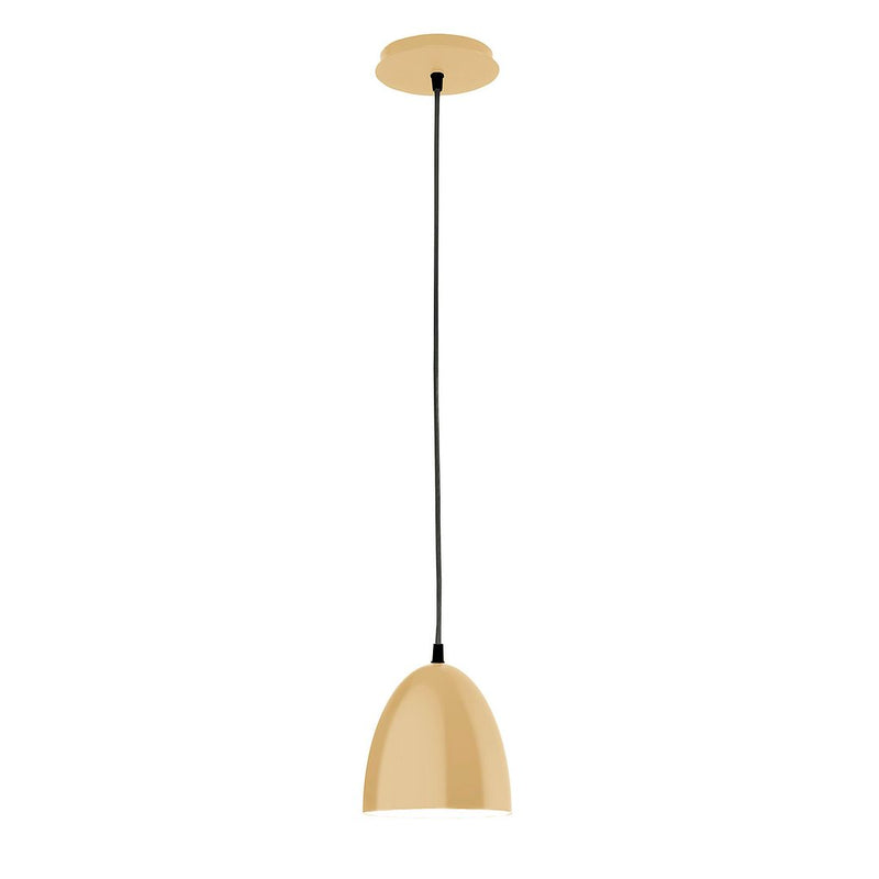 6-inch ivory LED pendant with round canopy and black cord
