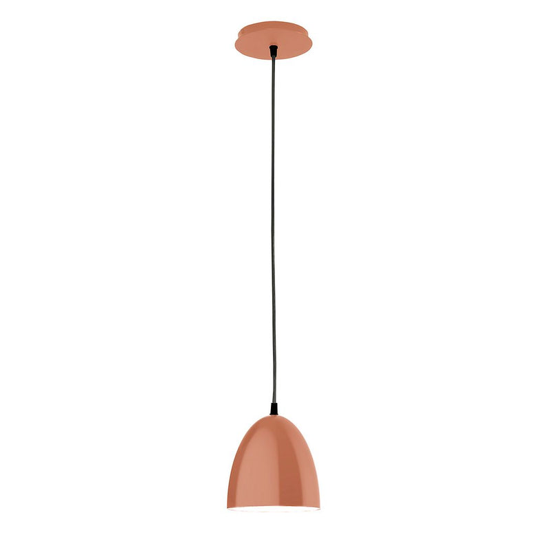 Terracotta dome pendant with round canopy and braided cord