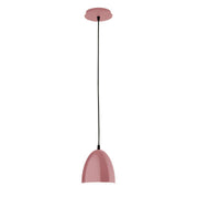 Jill 6 in mauve pendant light with curved dome shade and matching mauve canopy