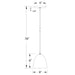 Jill 6" pendant in Navy Line Drawing