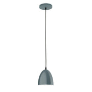 Jill 6-inch pendant light with slate gray dome shade and round ceiling canopy