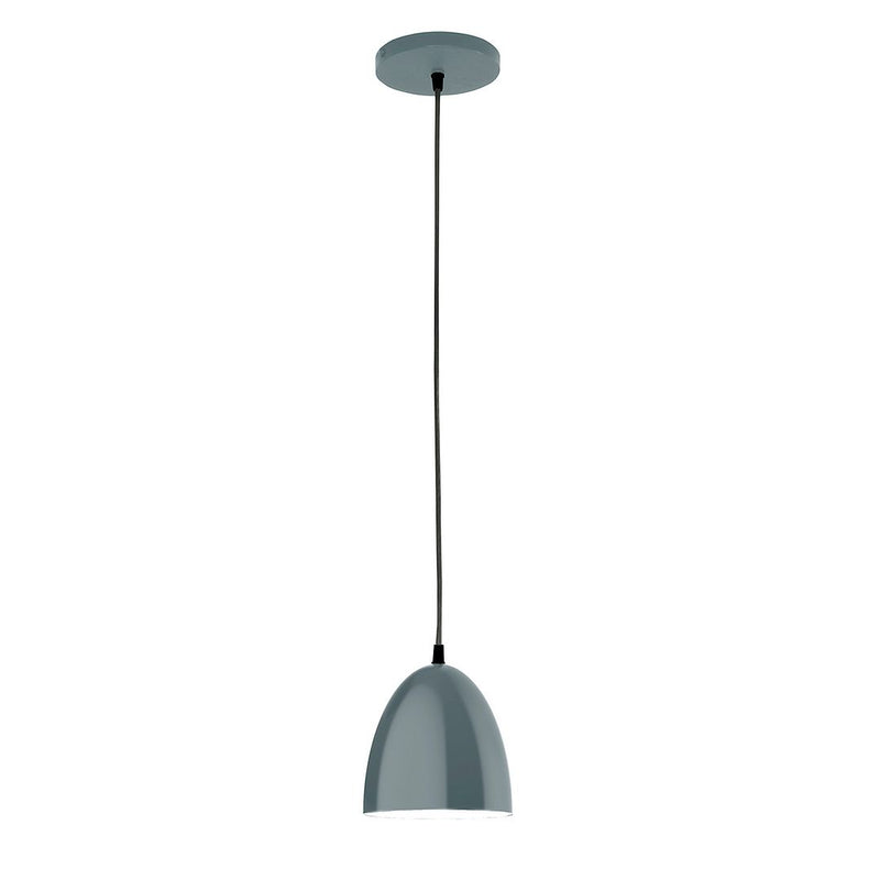 6-inch slate gray dome pendant with round canopy and long cord