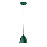 Forest green 6-inch dome pendant with round canopy and hanging cord.