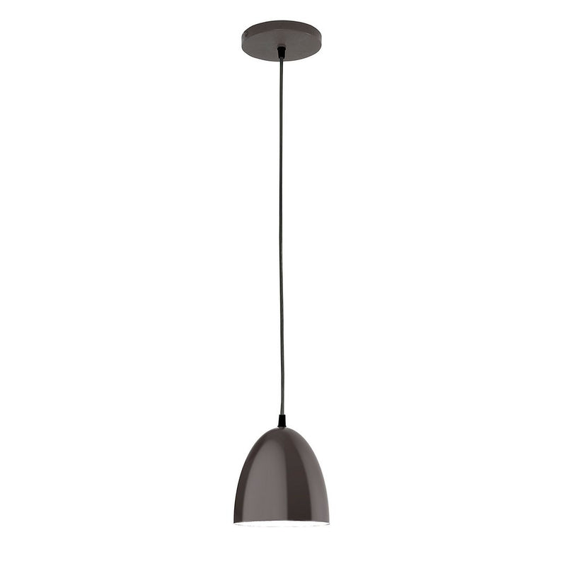 6-in LED pendant light with architectural bronze dome shade and round ceiling mount