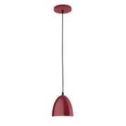 Jill 6" pendant with barn red dome shade and ceiling canopy