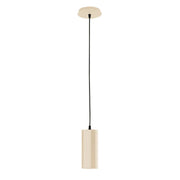 Jordan 3.5 in LED pendant light with cream cylindrical shade and round ceiling canopy