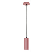 Mauve 3.5-inch pendant light with straight cord and cylindrical shade