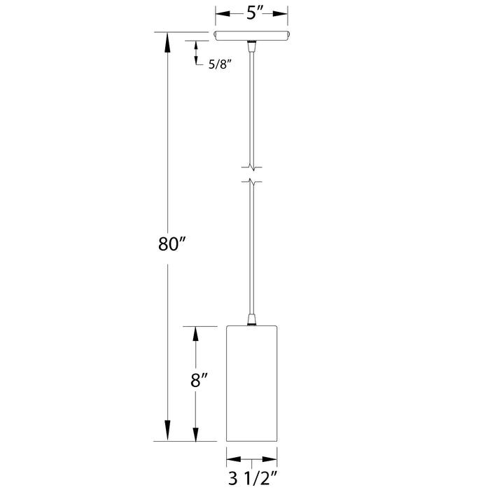 Jordan 3.5" LED Pendant in White Line Drawing