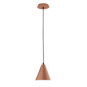 Terracotta LED pendant lamp with tapered shade and round ceiling canopy