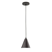 8" bronze pendant light with tapered bell shade
