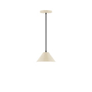 Pinnacle 8" LED pendant with cream bell shade and black cord